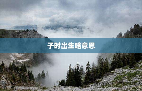 子时出生啥意思