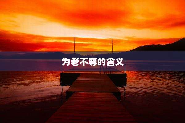 为老不尊的含义