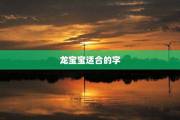 龙宝宝适合的字