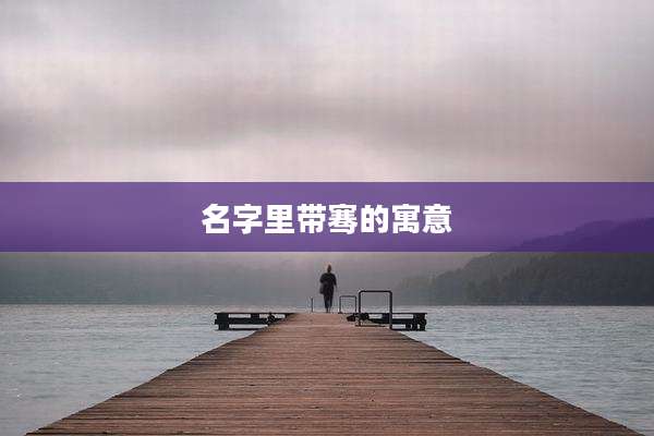 名字里带骞的寓意