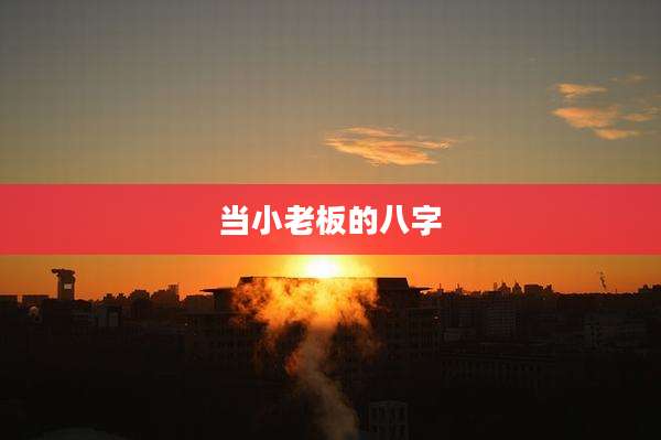 当小老板的八字