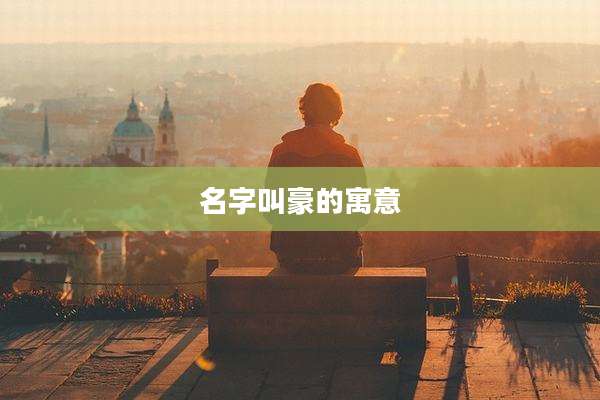 名字叫豪的寓意