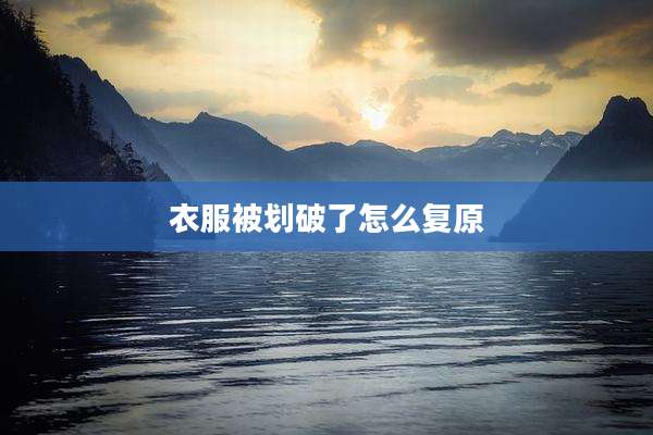 衣服被划破了怎么复原